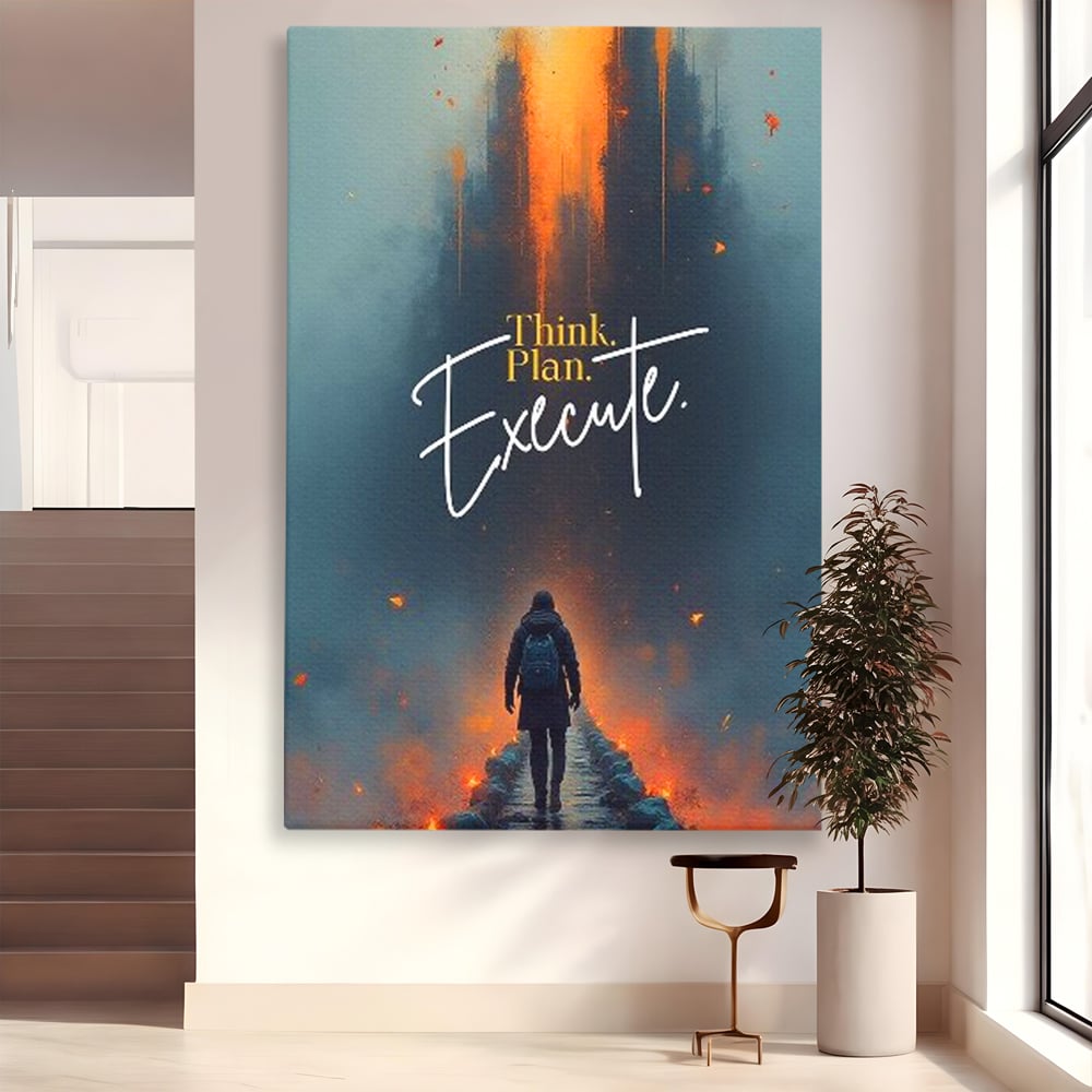 Tablou canvas cu tablou canvas cu calator pe pod, fara rama, pe sasiu de lemn
